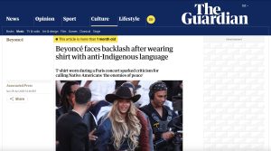article headline with image of beyonce in cowboy outfit